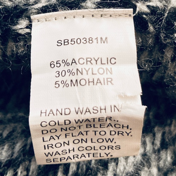 Y2K Shacket Cosy Sweater Size L Black Cream Acrylic/Nylon/Mohair Blend Conrad C - Picture 9 of 10